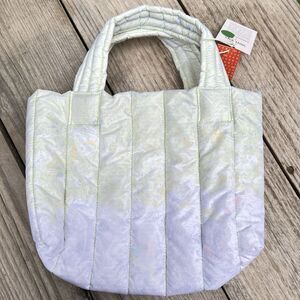 Verloop Scrap Stuffed Puffy Mini Tote Lime White 6.75"W x 13"L Green